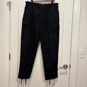 Ryno Gear Mens Black Ripstop Tactical Cargo Pants Size Medium Adjustable Waist